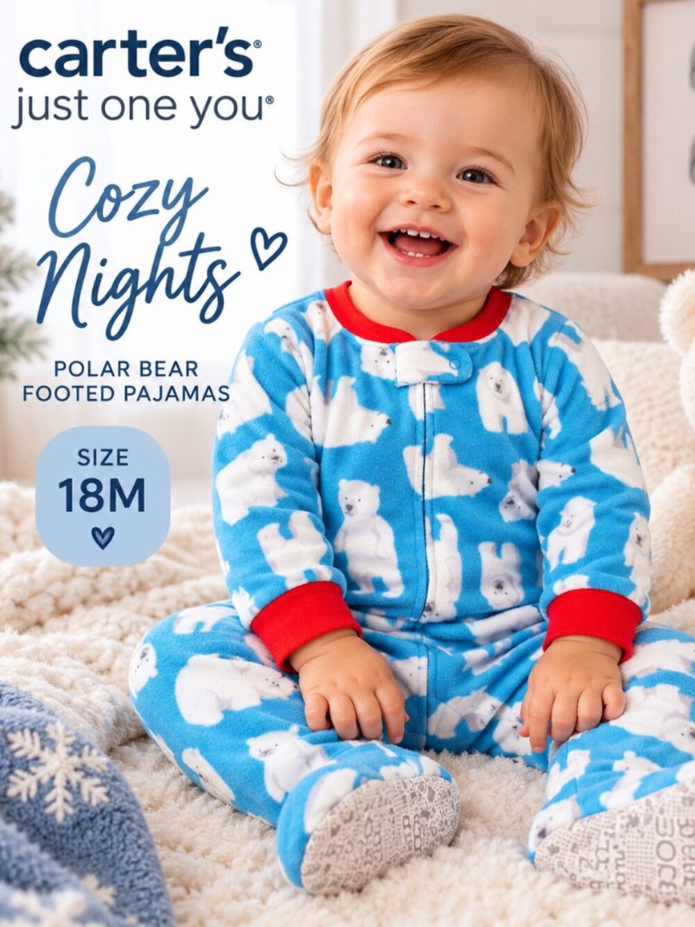 Carter’s Just One You 18M Polar Bear Fleece Footed Sleeper Pajamas